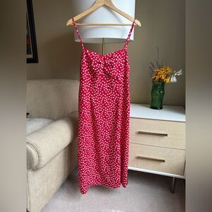 Chic Red Polka Dot Maxi Dress